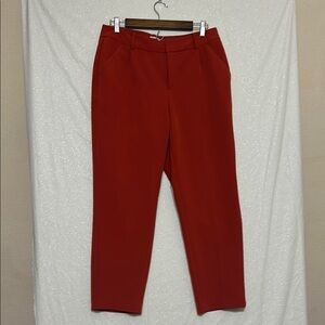 Orange Pleated Taper Dress Pants. Size 10